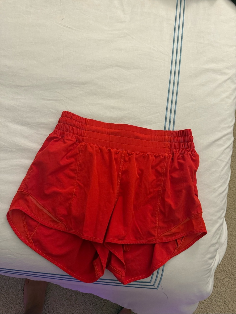 Red Women's Athletic Shorts - Picture 1 of 1